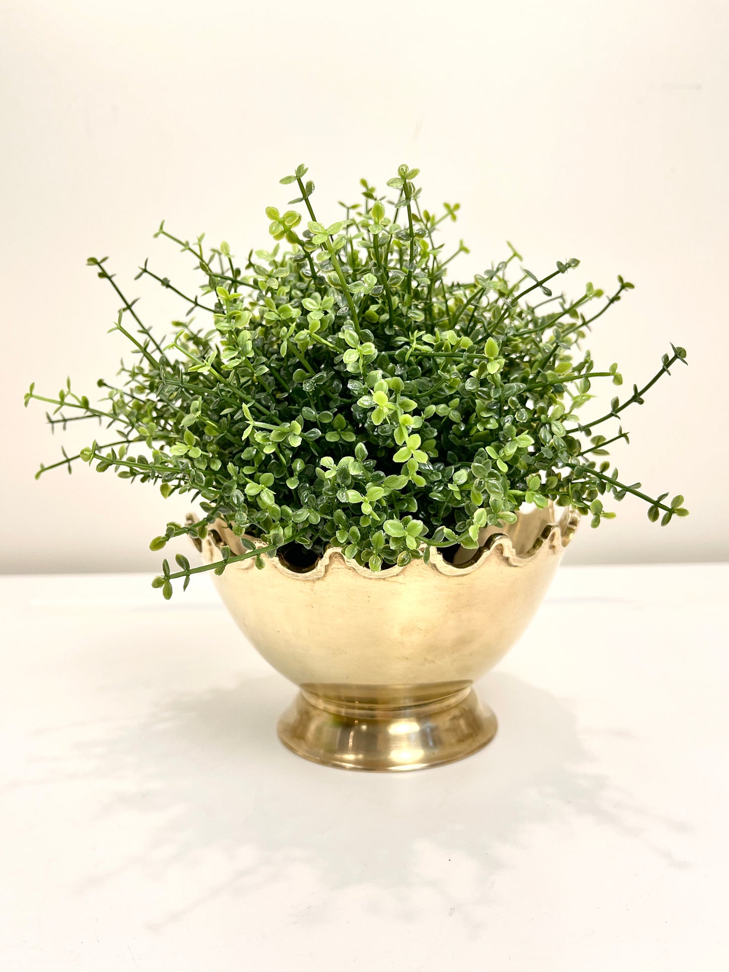 Vintage Brass Scalloped Edge Bowl