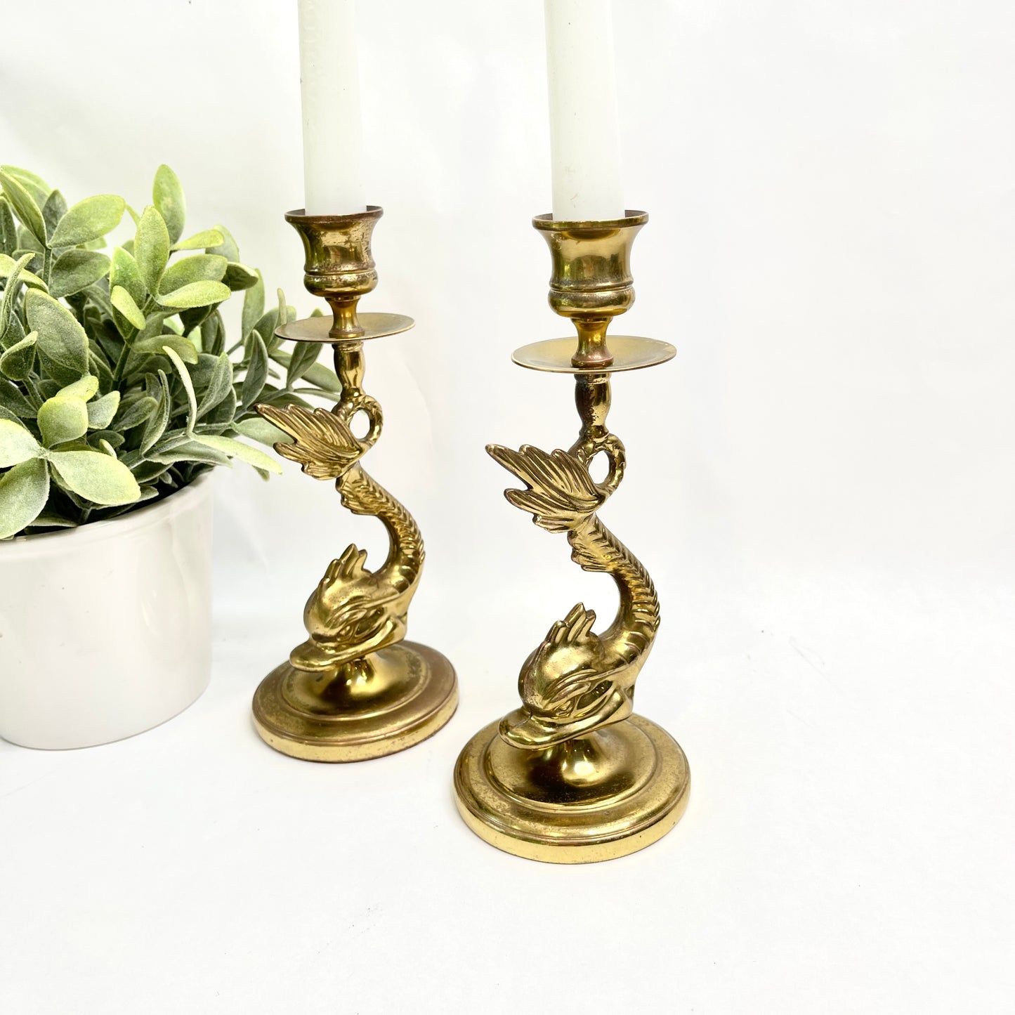 Vintage Brass Candle Holders