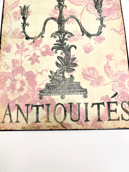 Vintage French Antiquities Sign