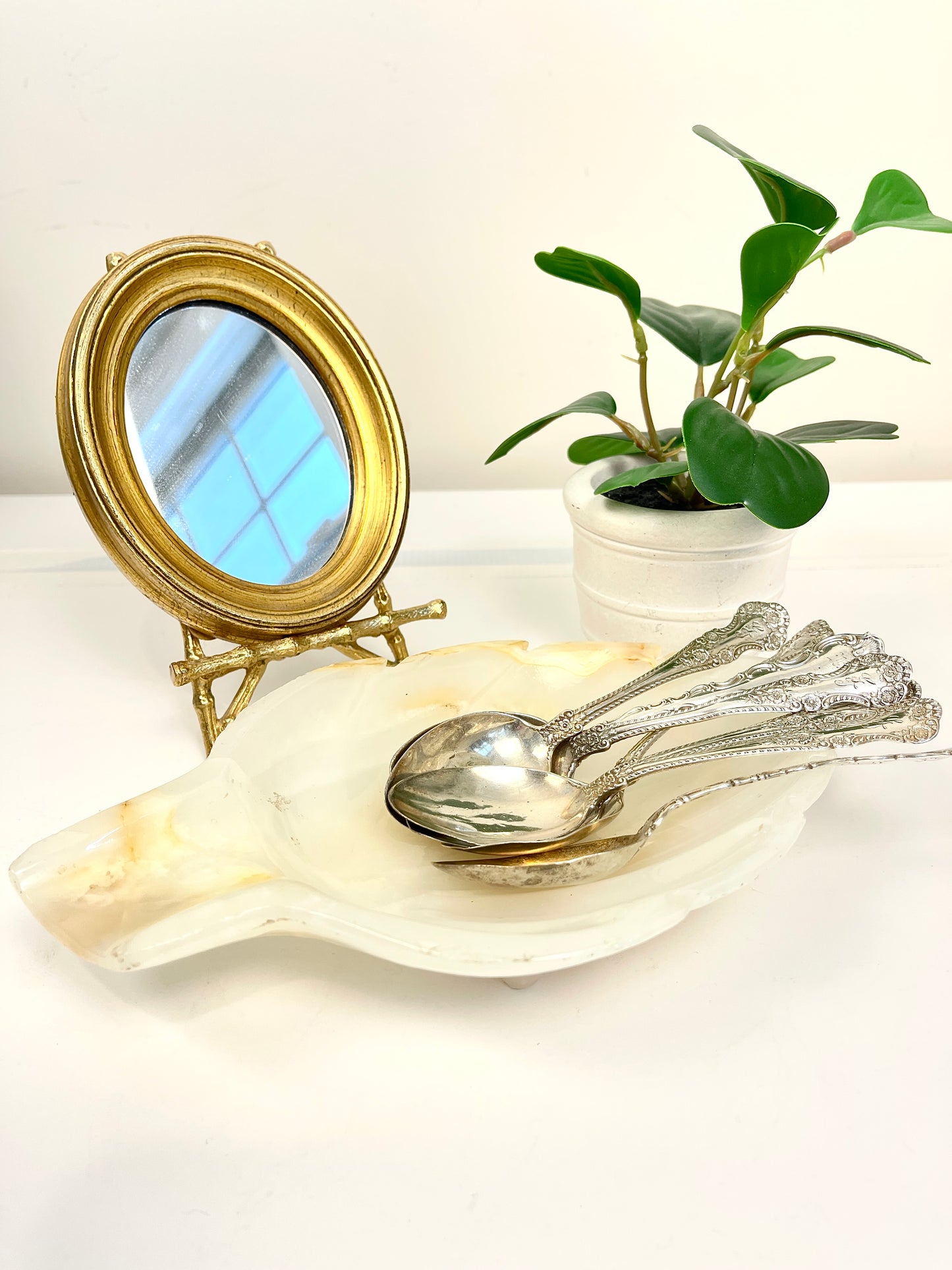 Vintage Onyx Trinket Dish