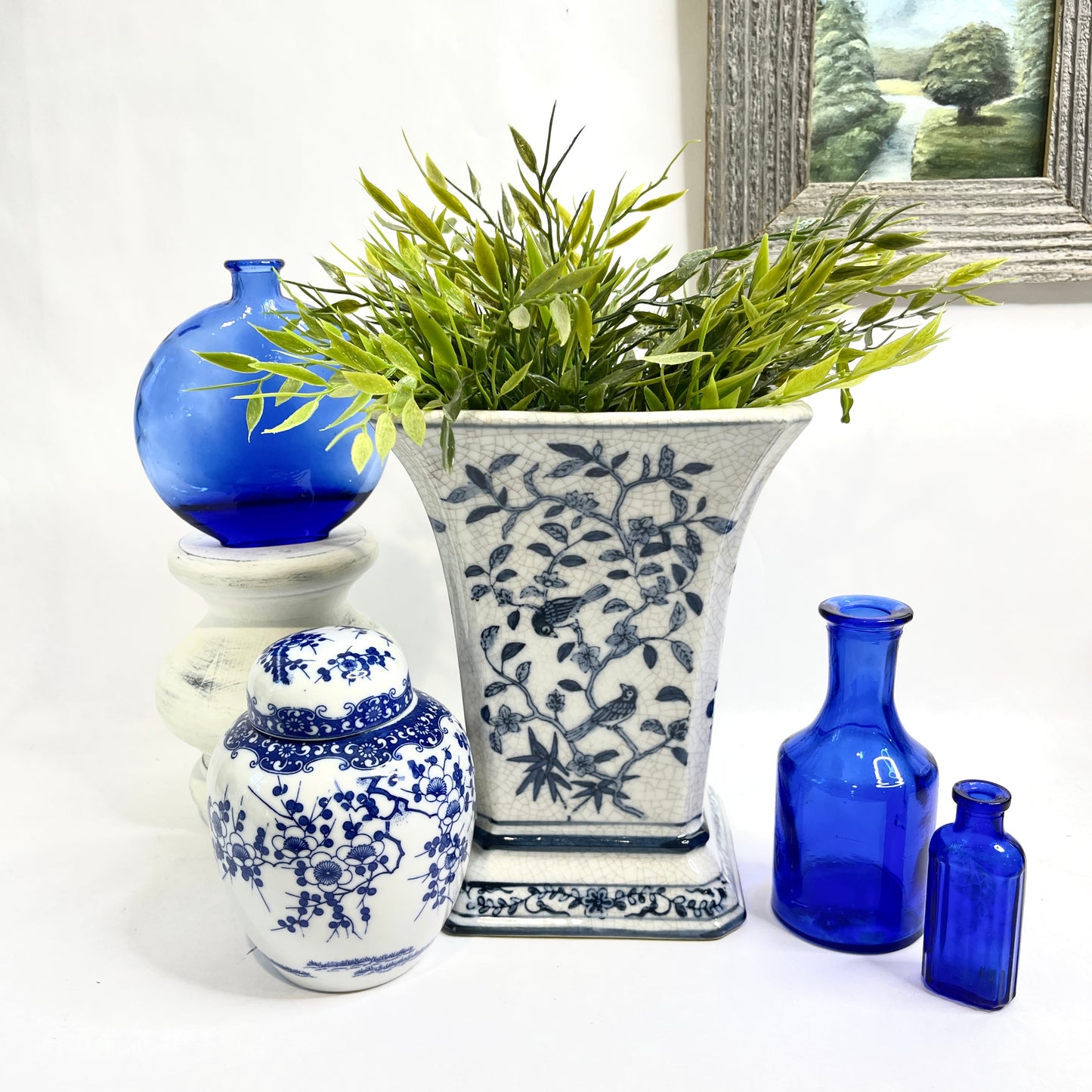 Vintage Vase, Blue and White