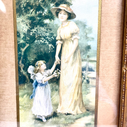 Antique Art in Gold Gesso Frame