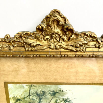 Antique Art in Gold Gesso Frame