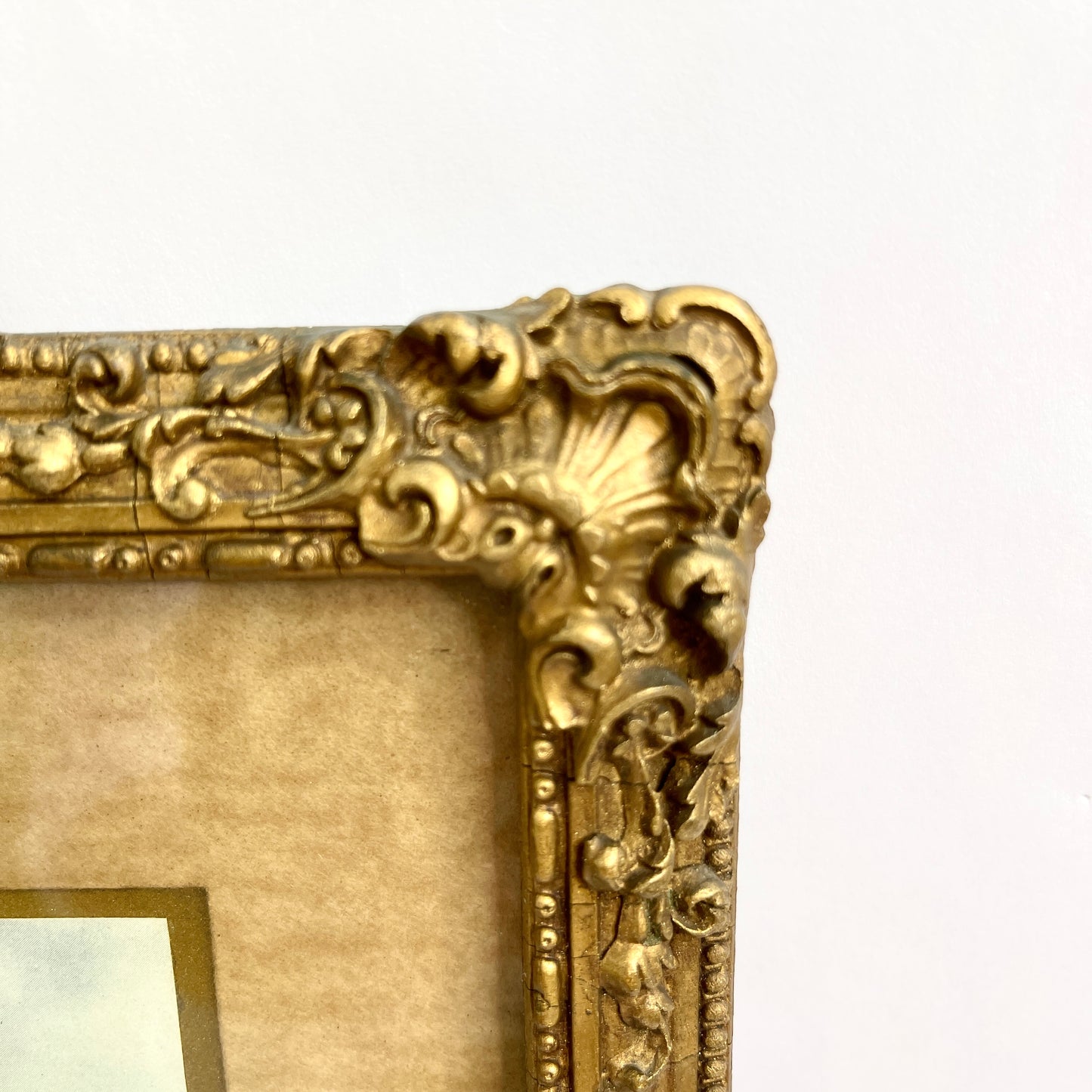 Antique Art in Gold Gesso Frame