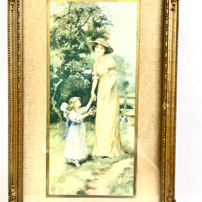 Antique Art in Gold Gesso Frame