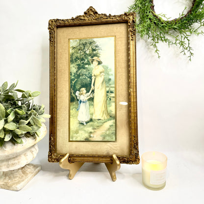 Antique Art in Gold Gesso Frame