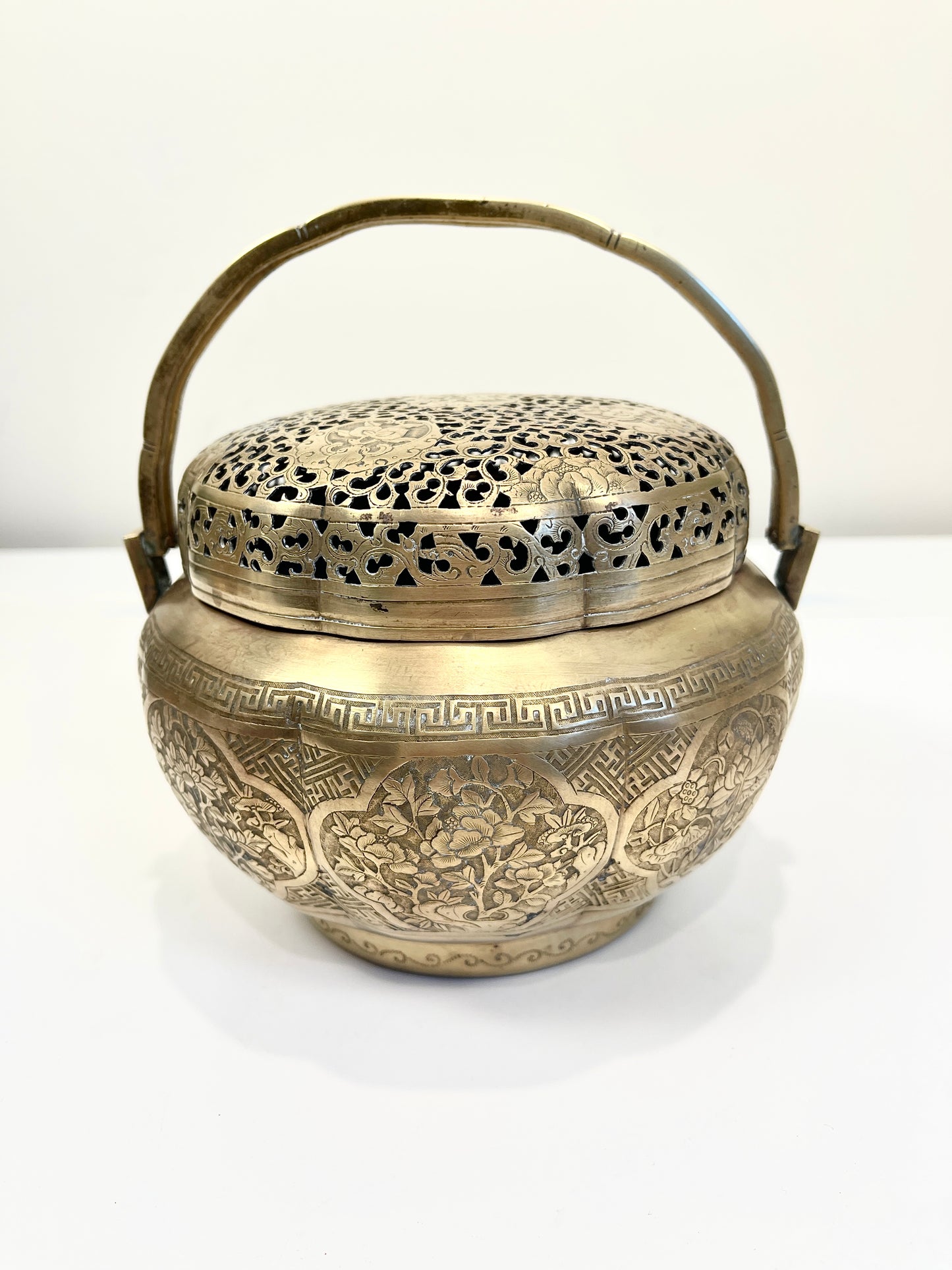 Antique Vintage Brass Chinese Hand Warmer