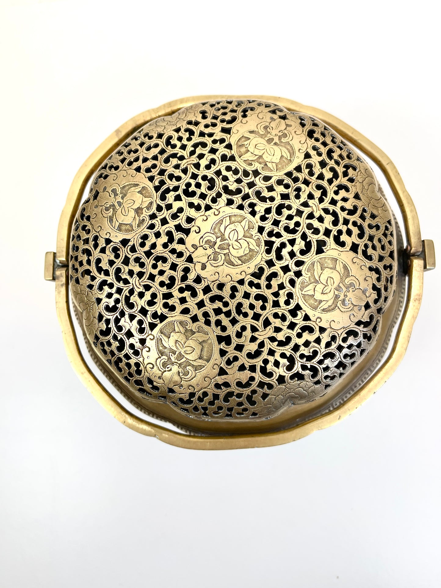 Antique Vintage Brass Chinese Hand Warmer