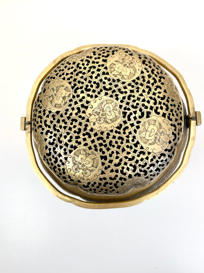 Antique Vintage Brass Chinese Hand Warmer