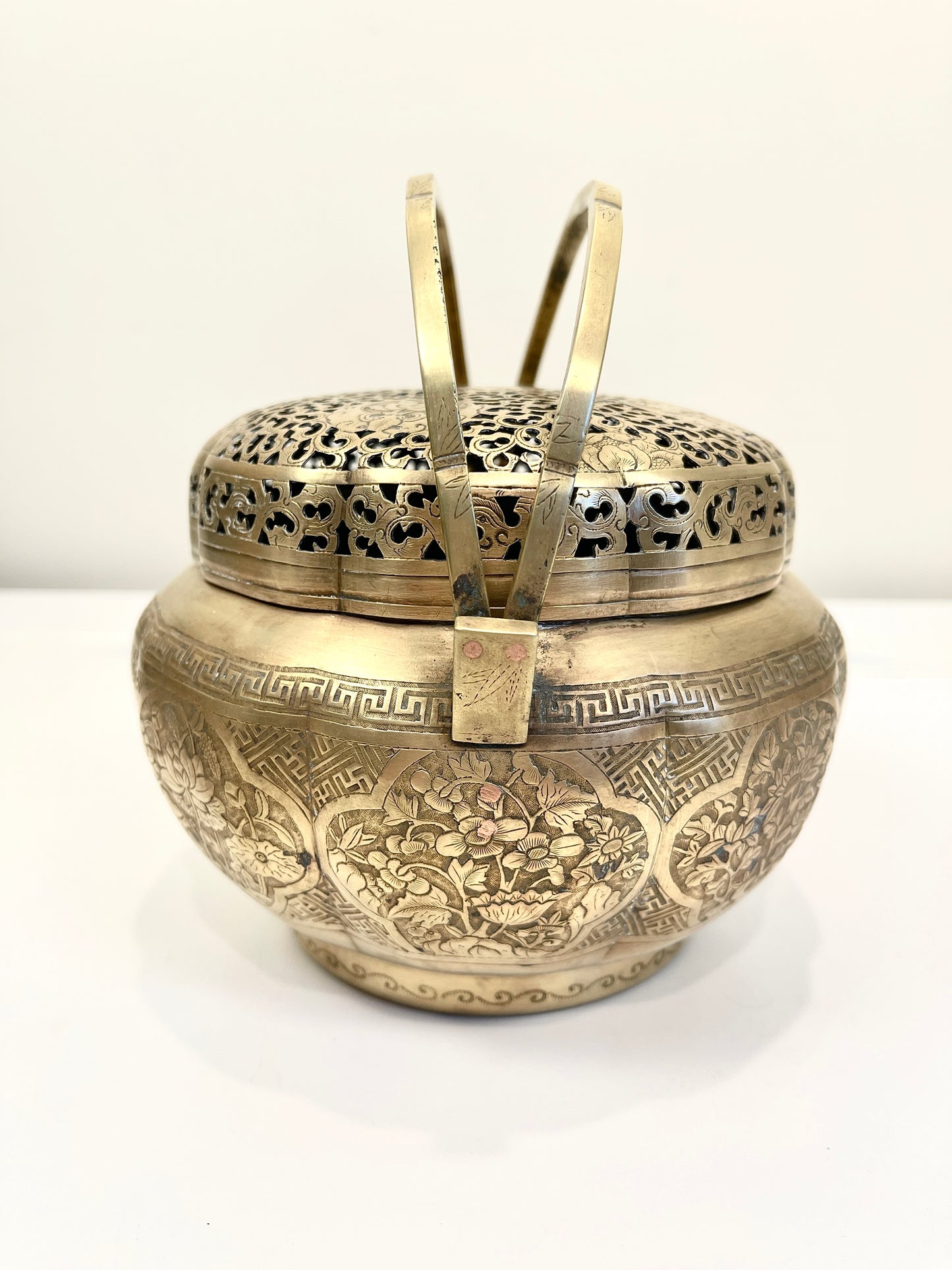 Antique Vintage Brass Chinese Hand Warmer