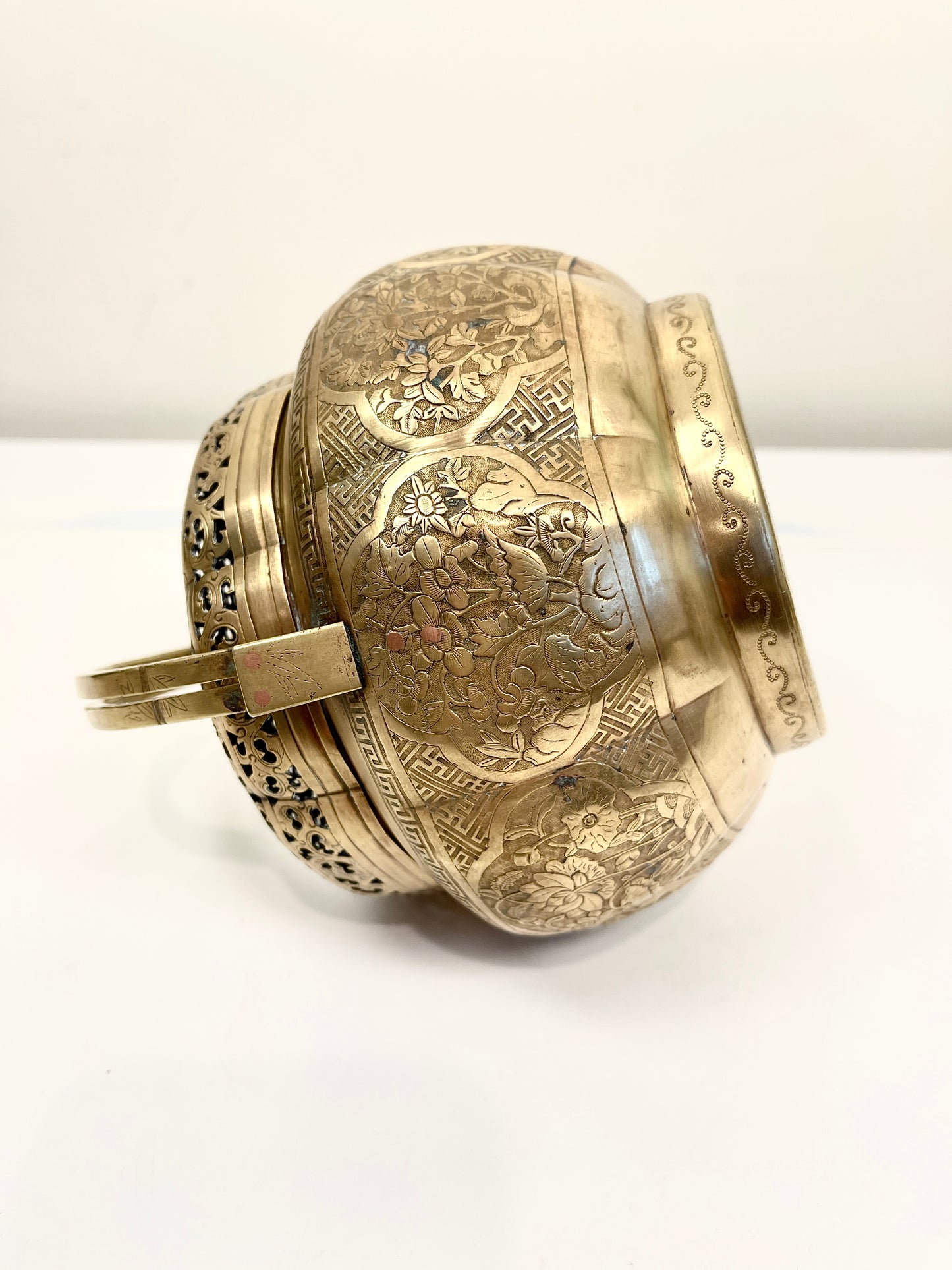 Antique Vintage Brass Chinese Hand Warmer