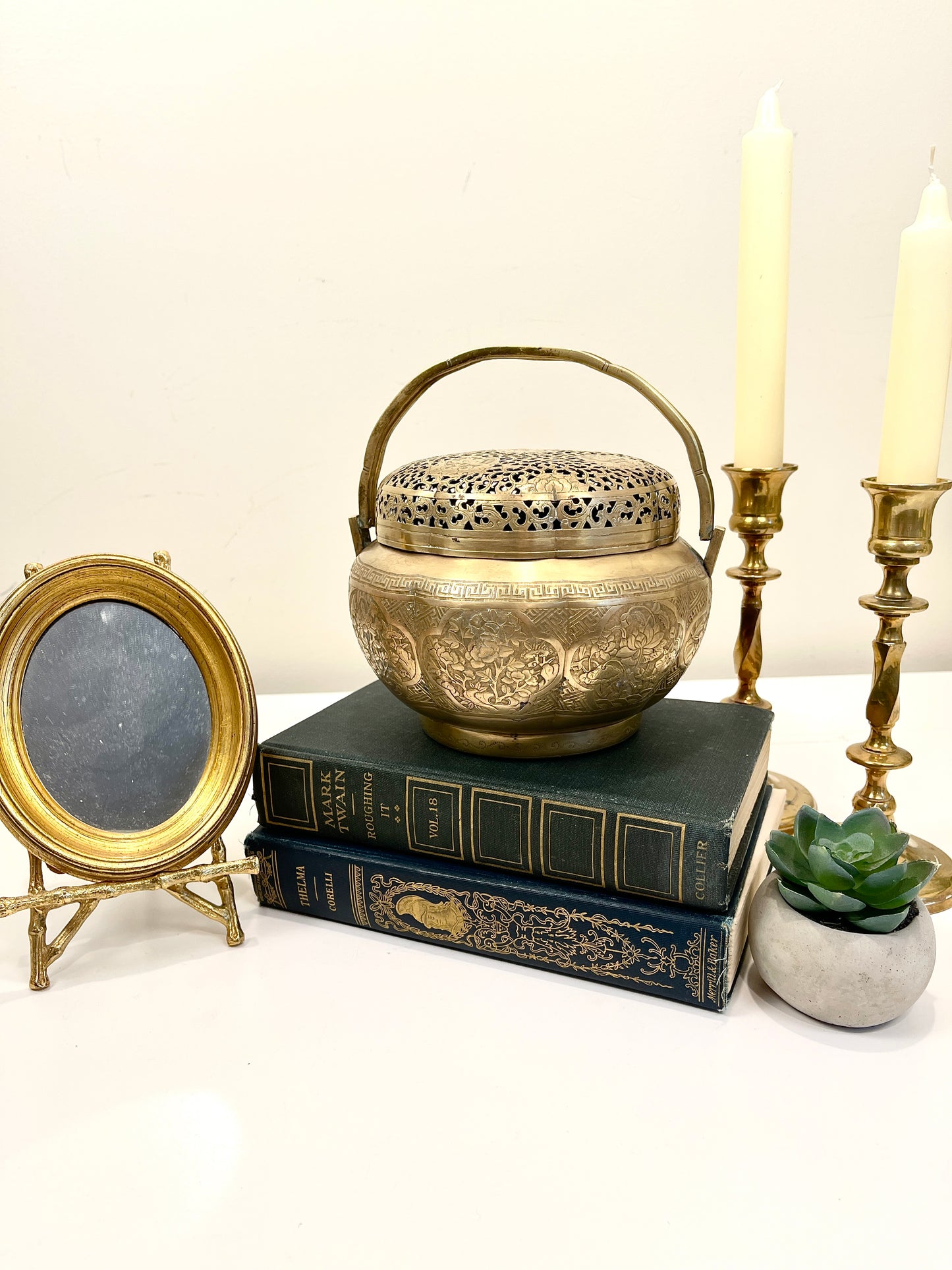Antique Vintage Brass Chinese Hand Warmer