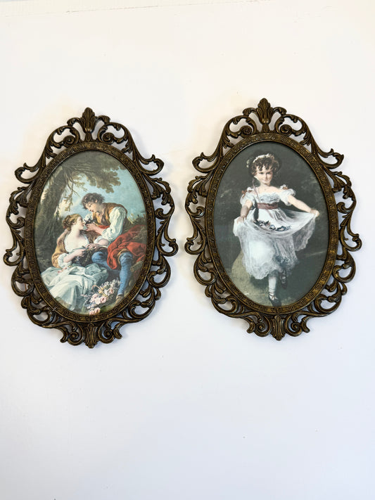 Vintage Ornate Frames with Art Prints