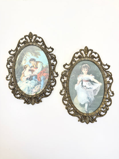 Vintage Ornate Frames with Art Prints