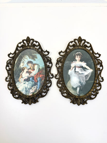 Vintage Ornate Frames with Art Prints