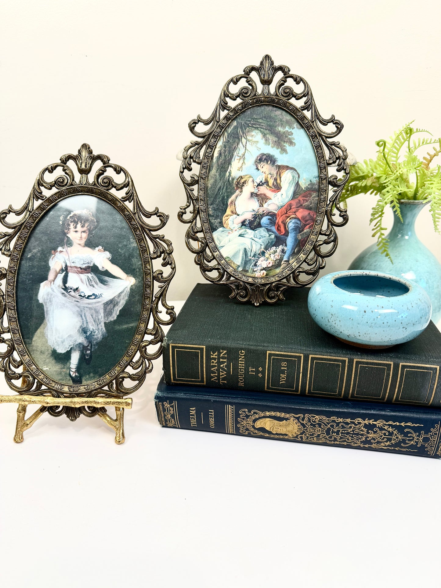 Vintage Ornate Frames with Art Prints
