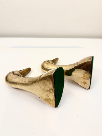Vintage Brass Duck Bookends