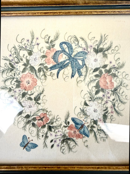 Vintage Wreath Painting