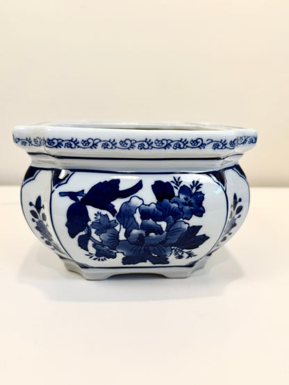 Blue and White Planter