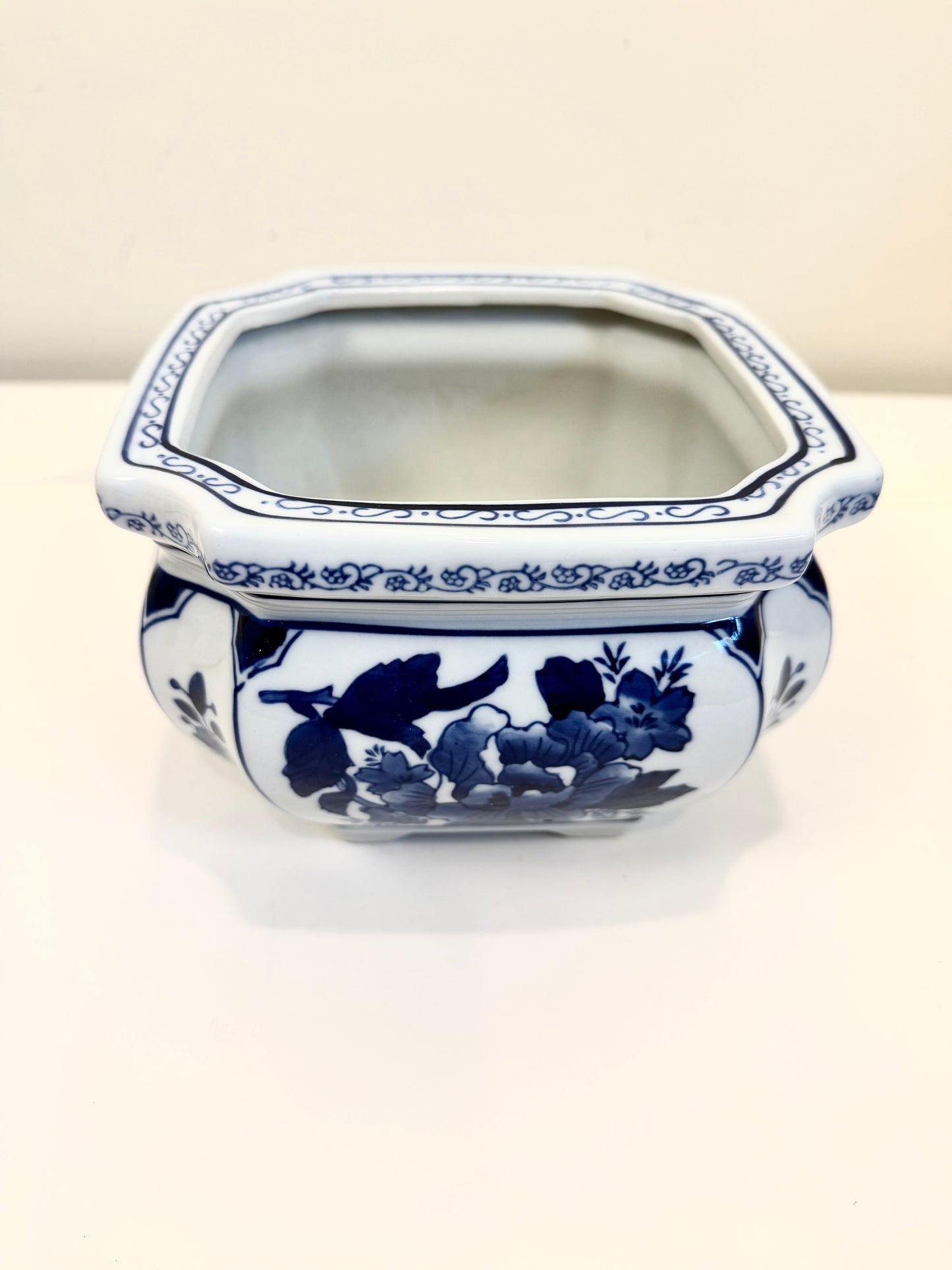 Blue and White Planter