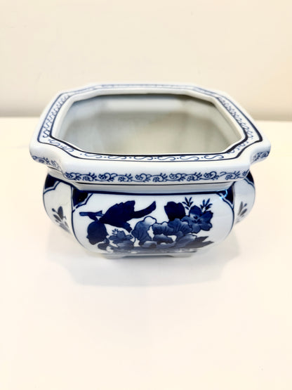 Blue and White Planter