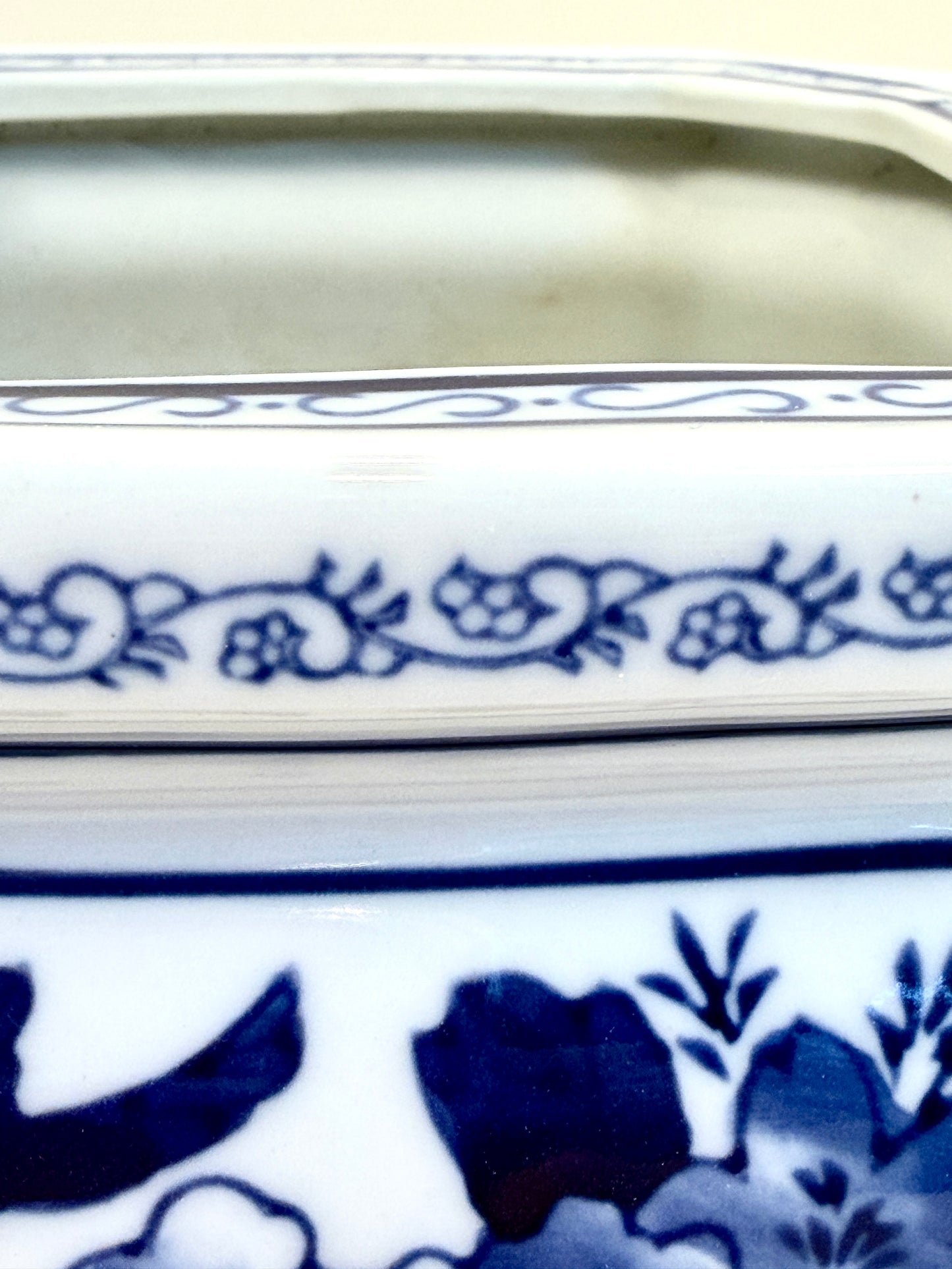 Blue and White Planter