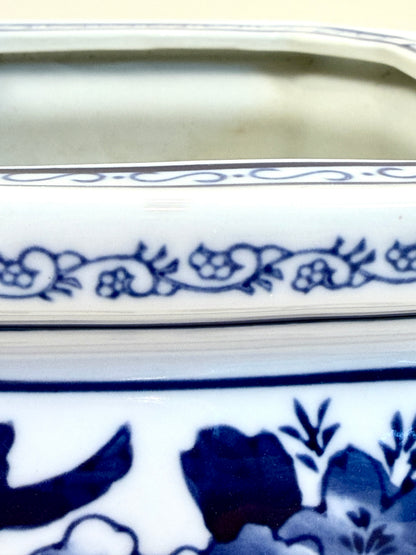 Blue and White Planter