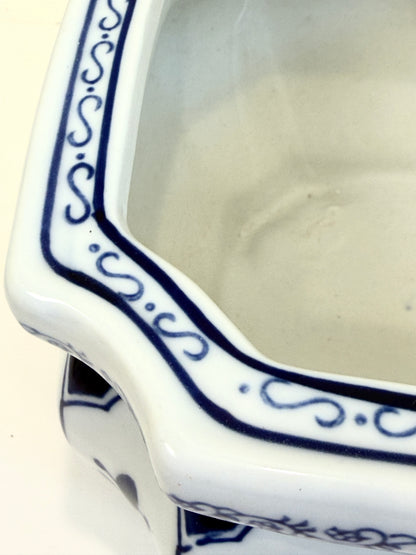 Blue and White Planter
