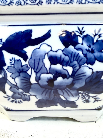 Blue and White Planter