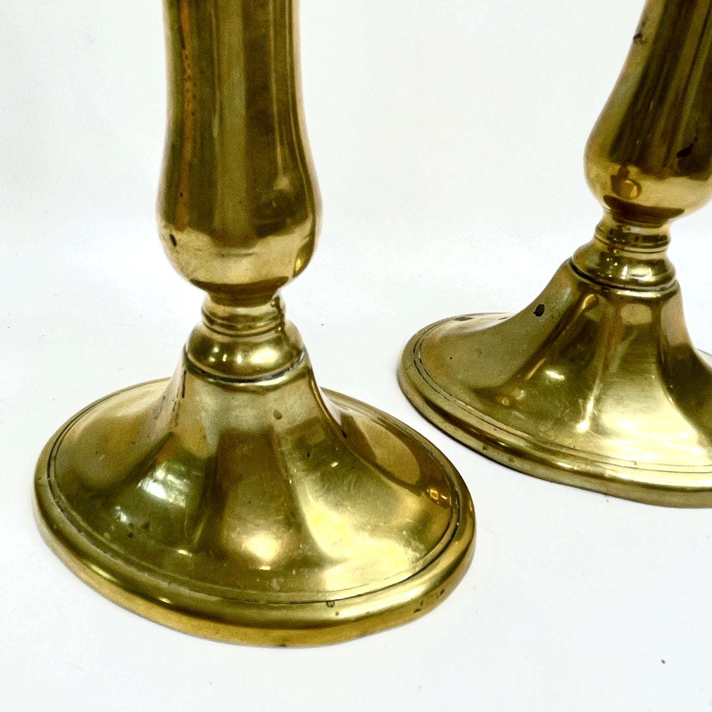 Vintage Brass Oval Candlesticks