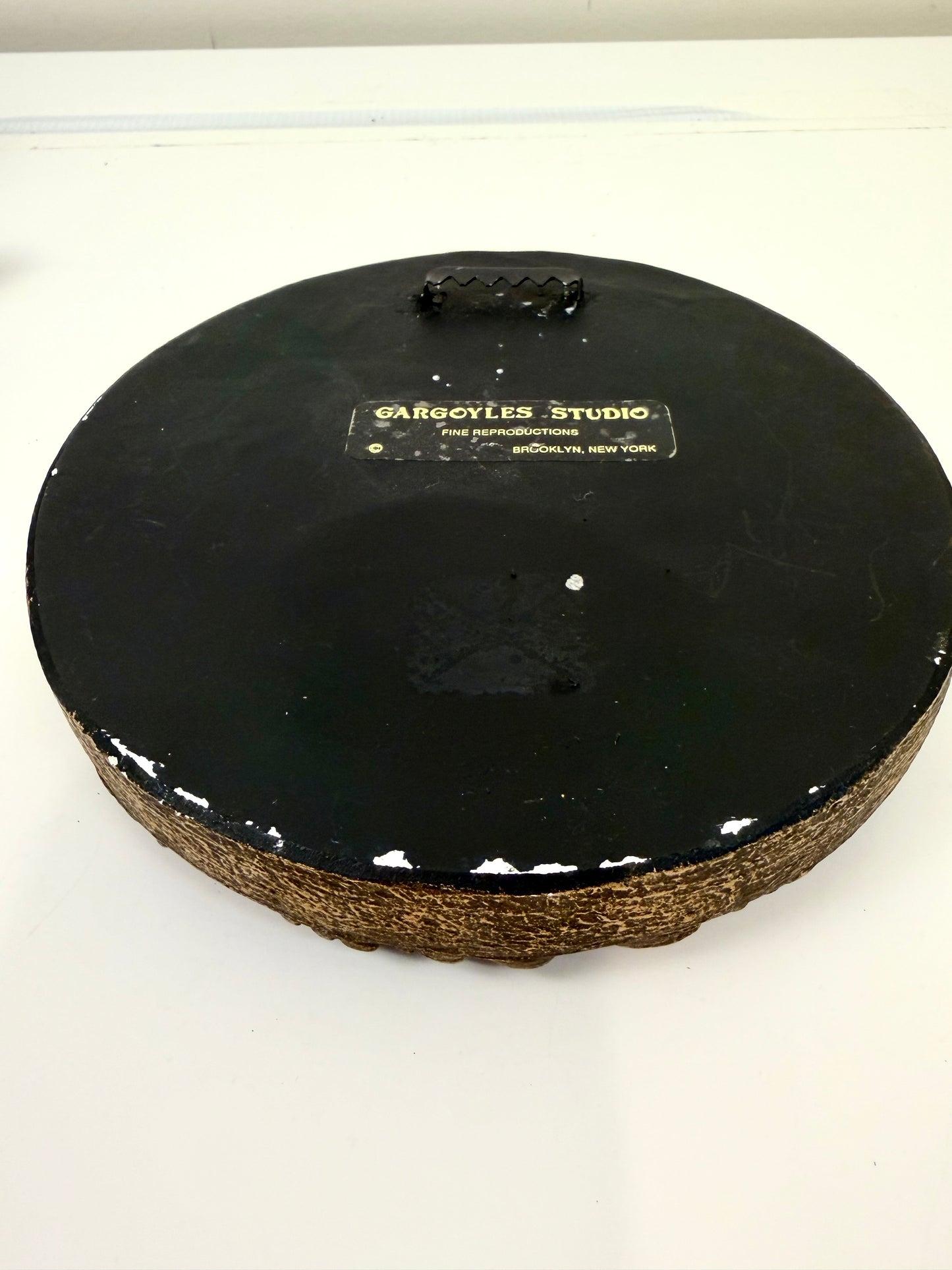 Vintage Round Mirror: Raised Fruit Garland