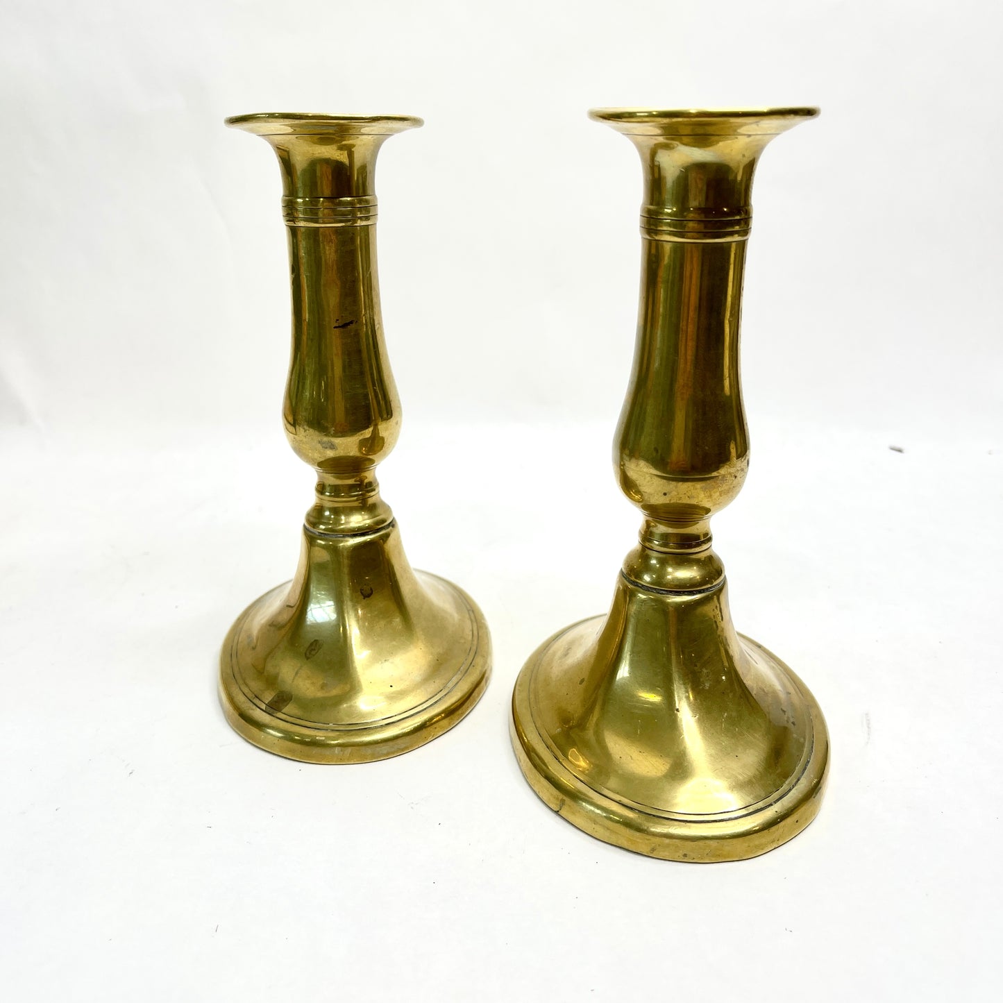 Vintage Brass Oval Candlesticks