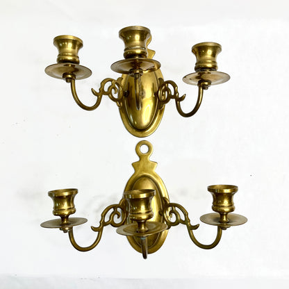 Vintage Brass Sconces - Price is for Pair