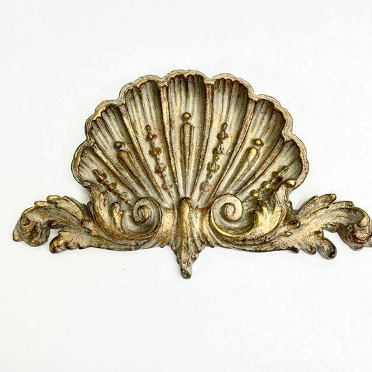 Vintage Scalloped Gold Wall Pediment