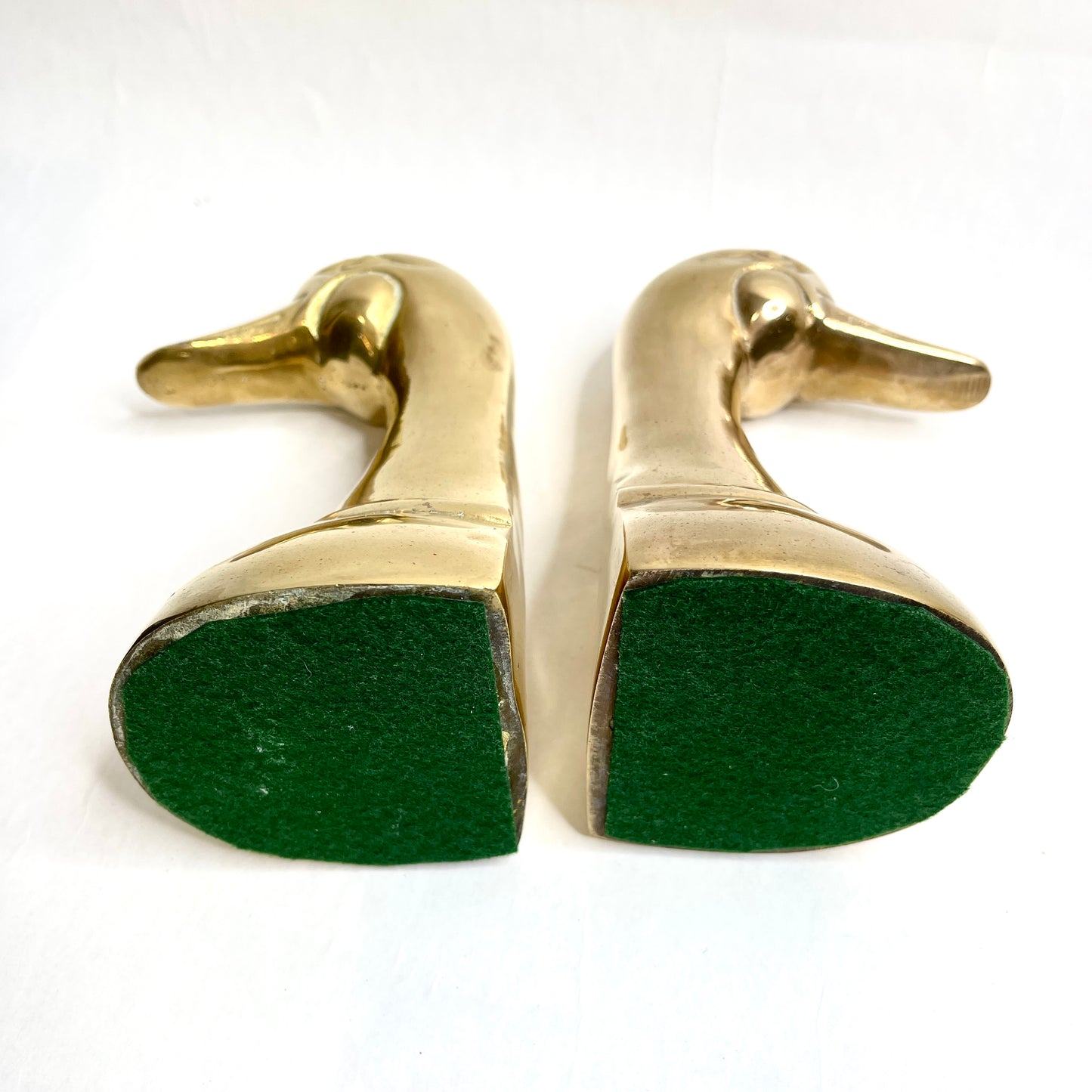 Vintage Brass Duck Bookends