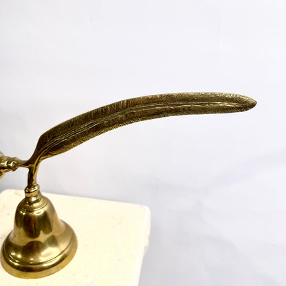 Vintage Brass Bell - Double Feather Handle