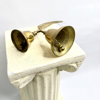 Vintage Brass Bell - Double Feather Handle