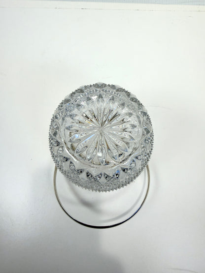 Crystal Ice Bucket with Silverplate Rim & Handle