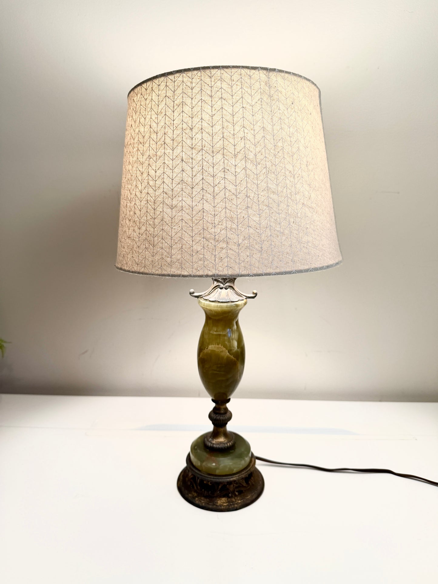 Vintage Green Onyx Lamp