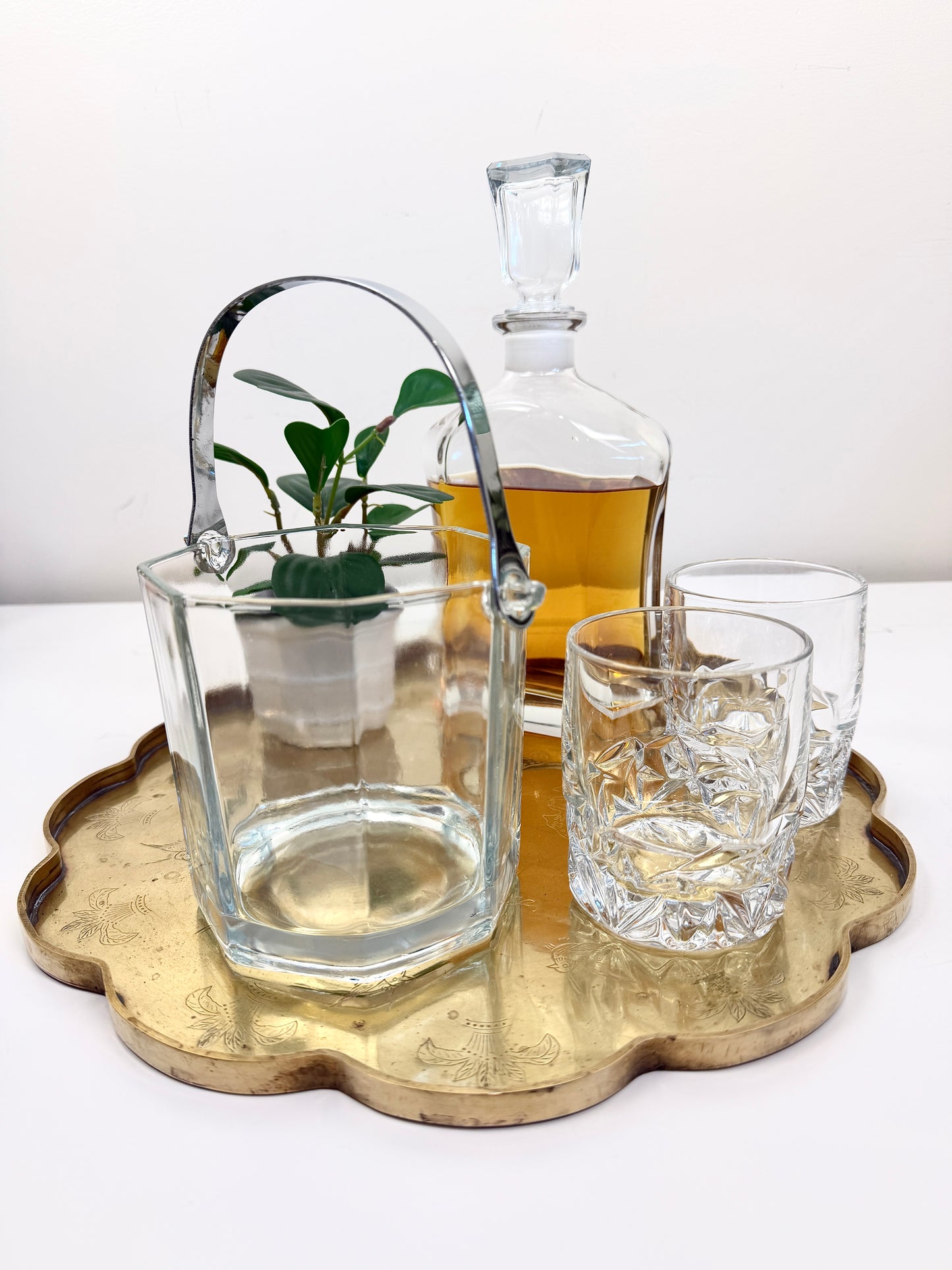 Vintage Glass Ice Bucket