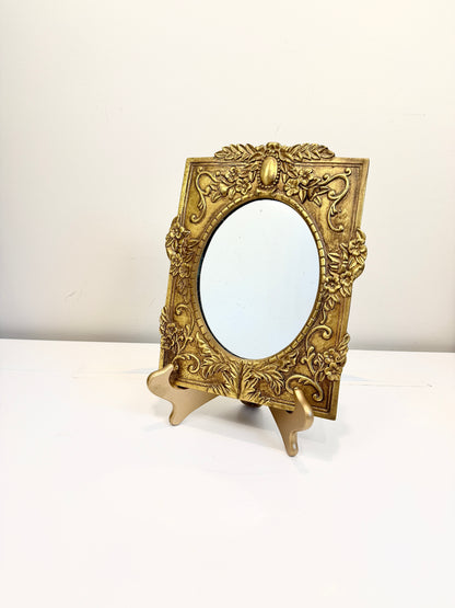 Vintage Gilt Rectangle and Oval Mirror