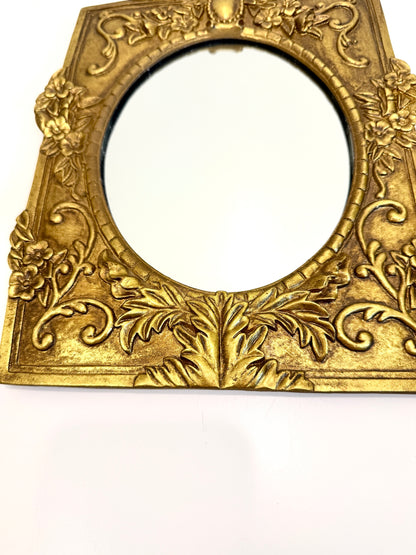 Vintage Gilt Rectangle and Oval Mirror