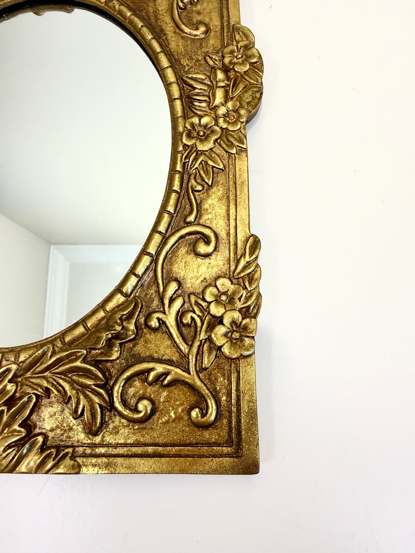 Vintage Gilt Rectangle and Oval Mirror