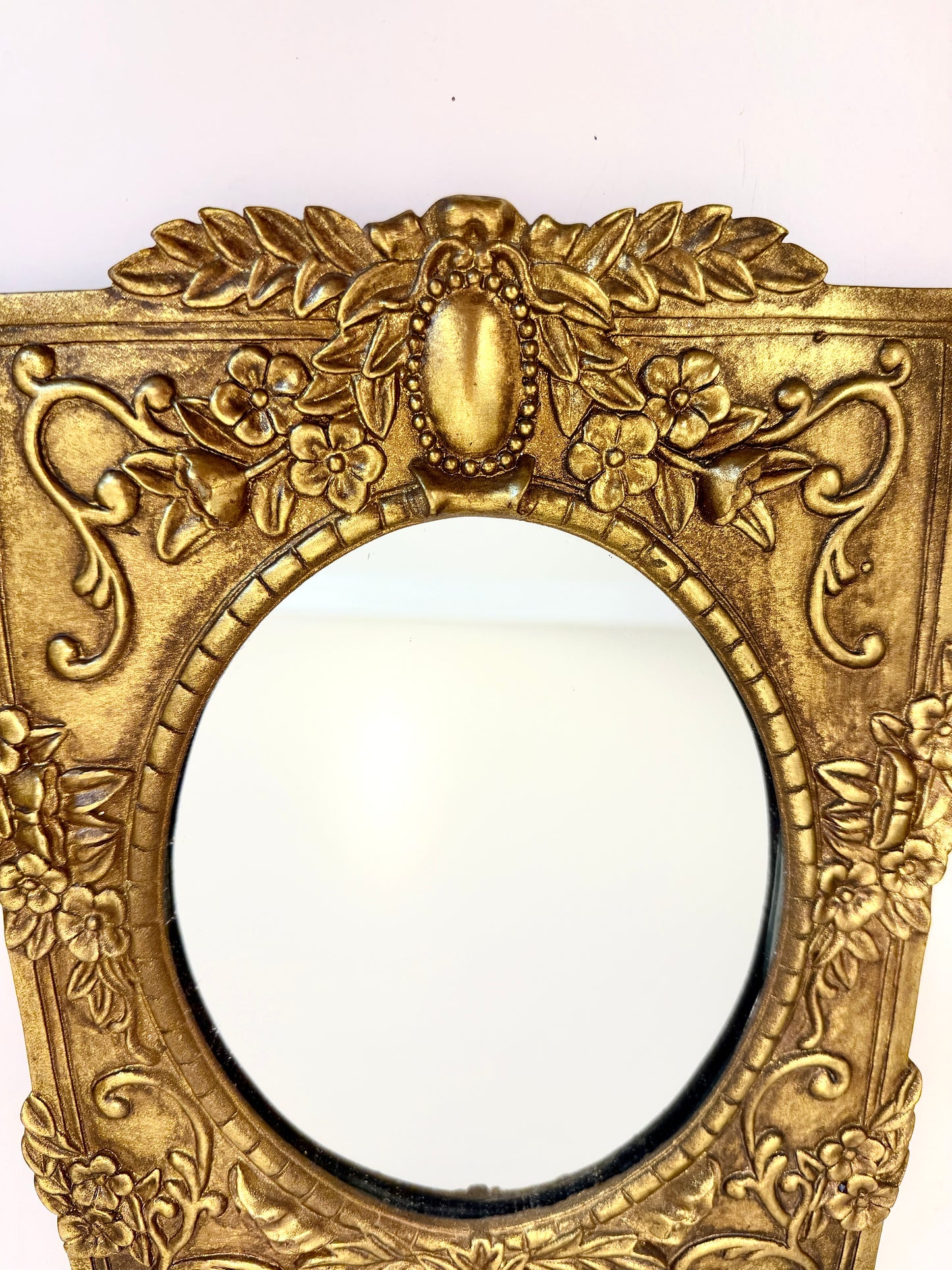 Vintage Gilt Rectangle and Oval Mirror