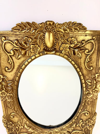 Vintage Gilt Rectangle and Oval Mirror