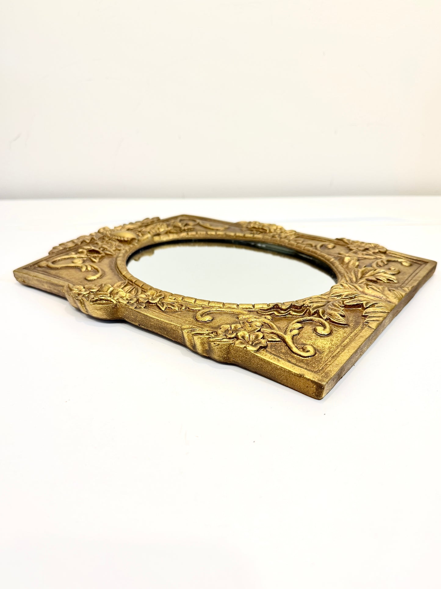 Vintage Gilt Rectangle and Oval Mirror