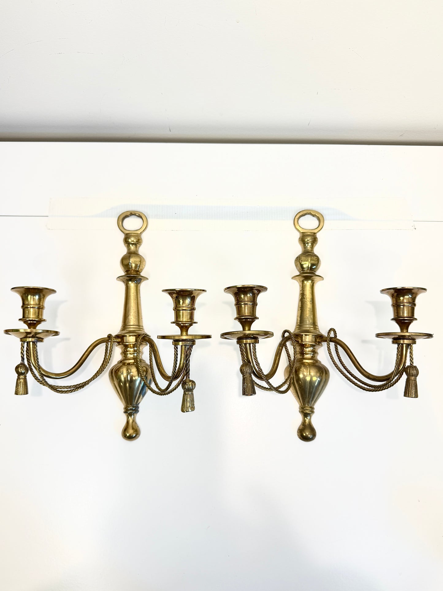 Vintage Brass Candle Sconces