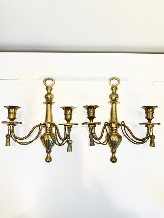 Vintage Brass Candle Sconces