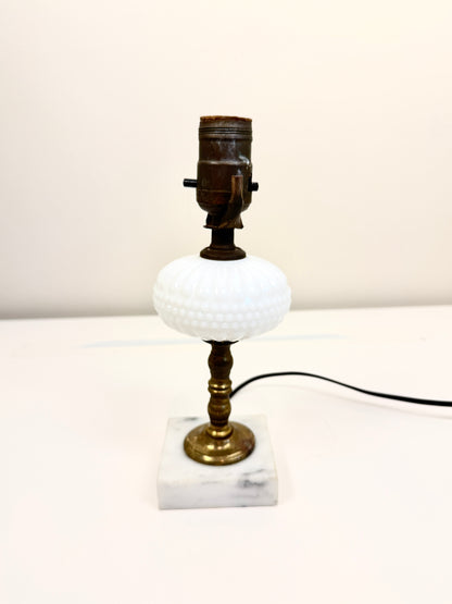 Vintage Hobnail and Brass Lamp