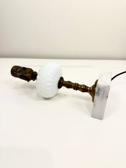 Vintage Hobnail and Brass Lamp